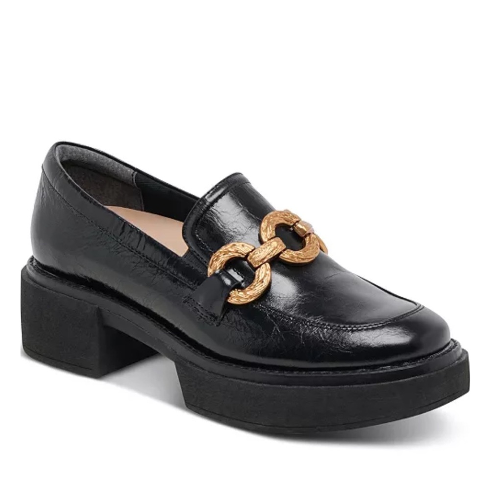 Dolce Vita Women’s Sheena Platform Chain Bit Loafers Black Size 7.5 NEW
